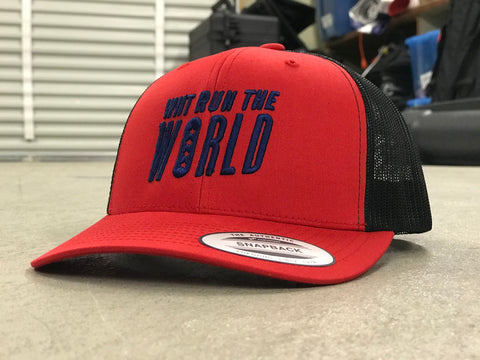 AO Snapback Trucker Hat - WNT Run the World - Black/Red